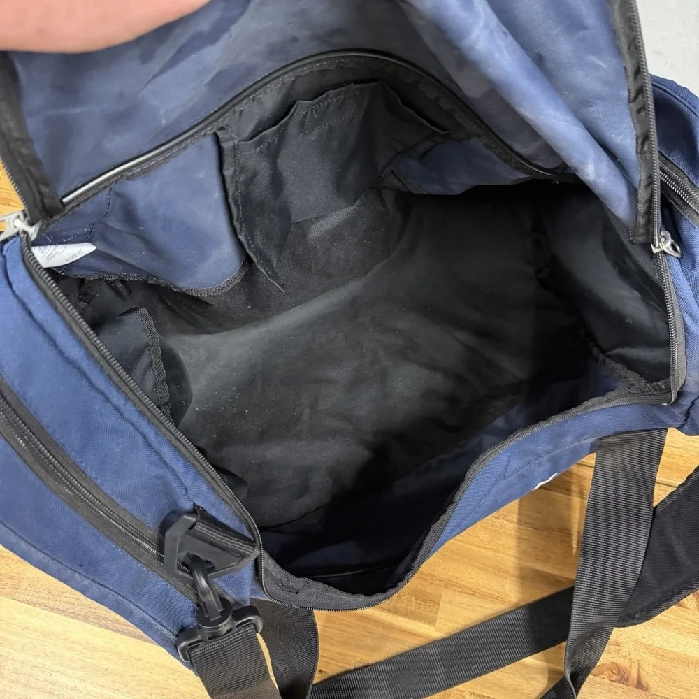 NIKE Blue Duffel Bag with Swoosh Logo Gym Travel Sports Long Strap
